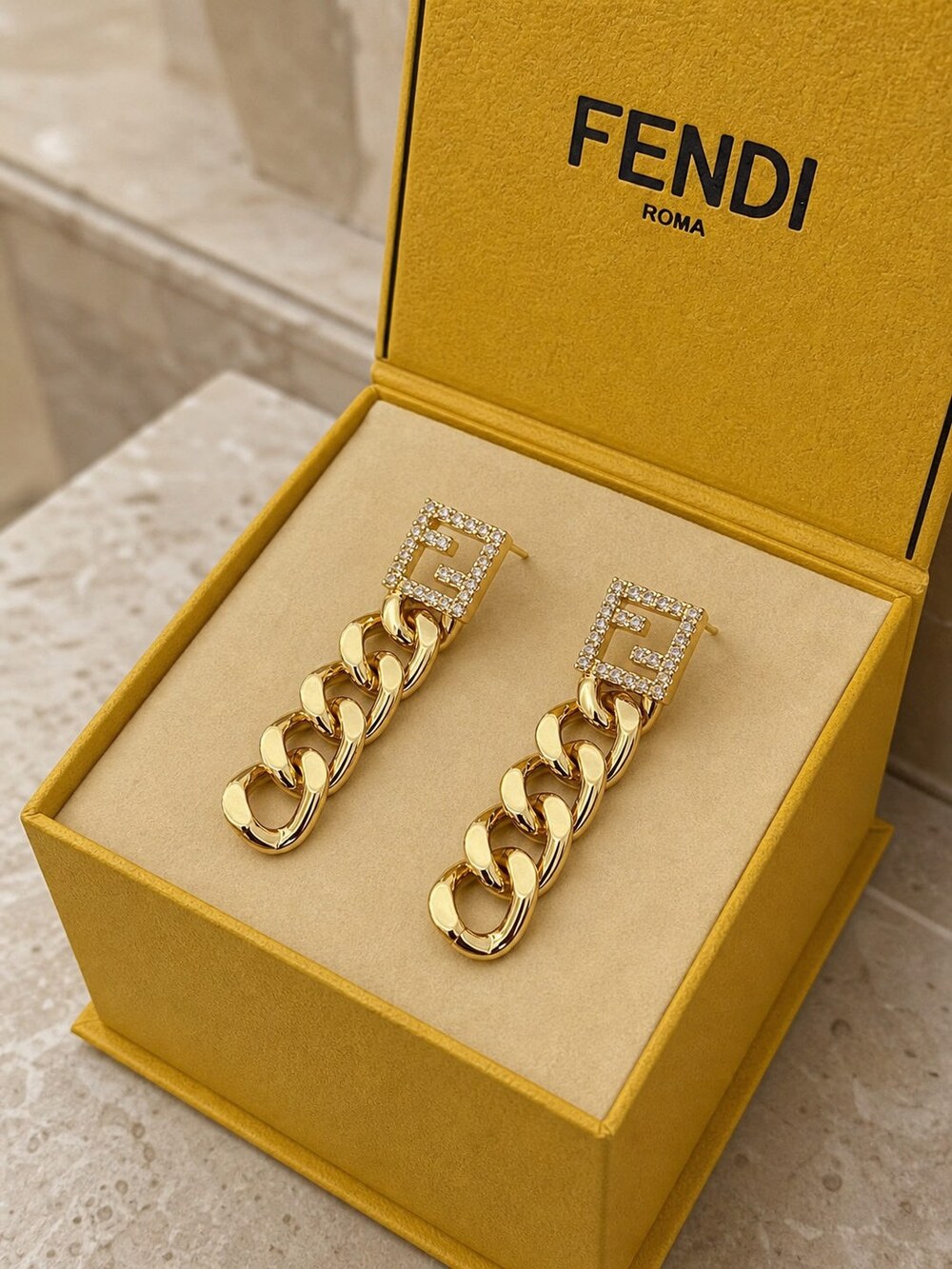 Fendi Modern Designer Earrings Style 4 | New with Box - Picture 4 of 9